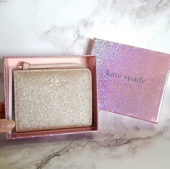 🍒NWT🍒 KATE SPADE GLITTER TOTE & BOXED WALLET SET - Picture 6 of 8